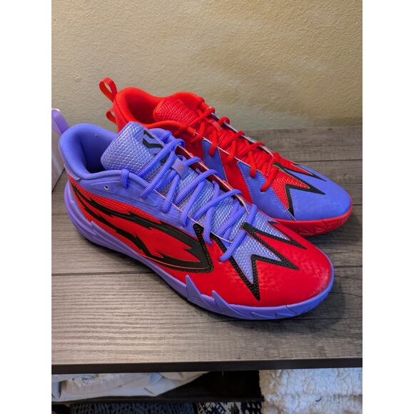 Puma Scoot Zeros Pred Men's Basketball Dark Amethyst/Red 310354-01 Size 13 - Picture 2 of 8
